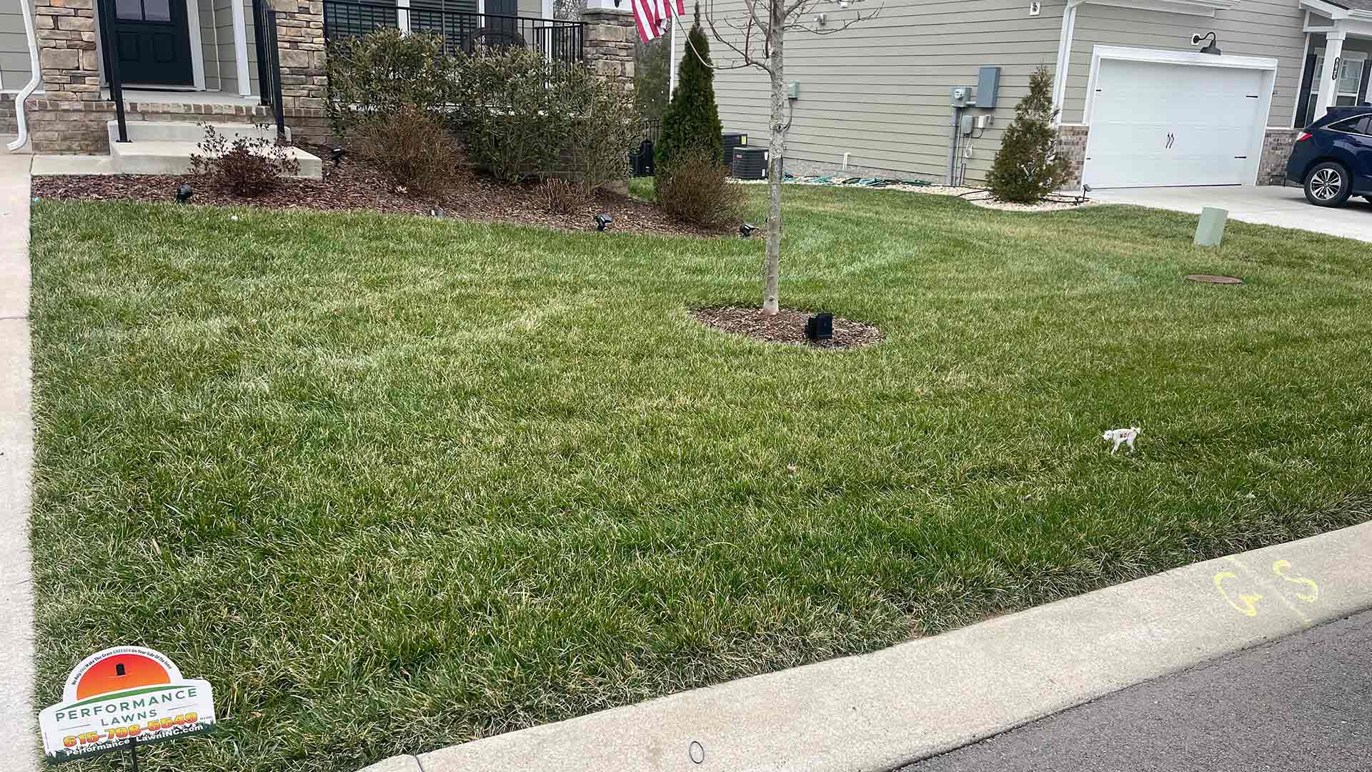 Serviced lawn by Performance Lawns Inc. in Brentwood, TN.